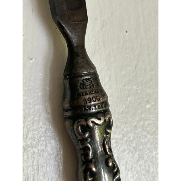 Antique Sterling 925 Signed Tool, Pencil Sharpener? Monogrammed Whiting Manufact - Picture 8 of 9